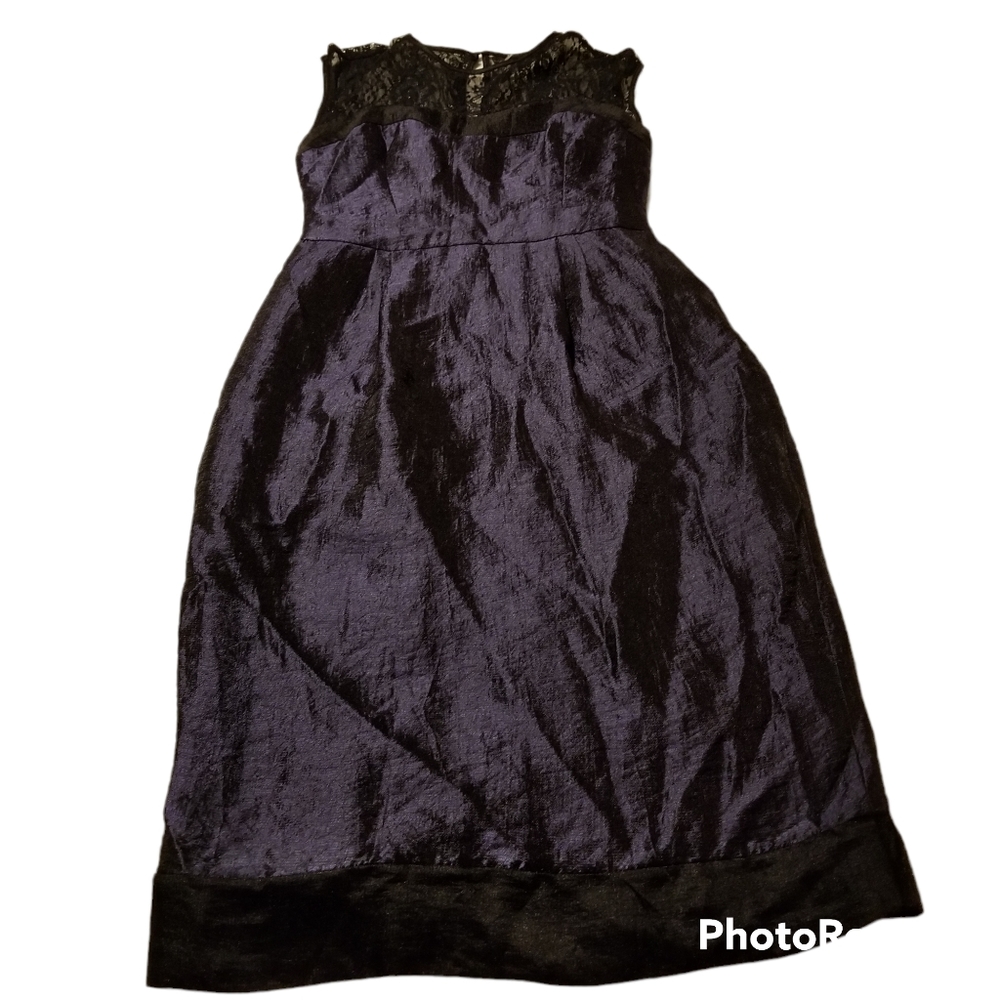 Yoana Baraschi Dress Womens Size 4 Blue Satin Lace NWOT